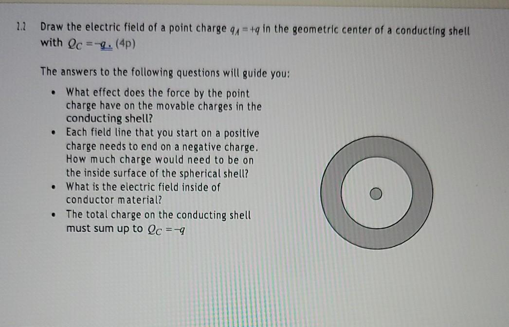 Solved 2.2 Draw the electric field of a point charge 91 =+q | Chegg.com