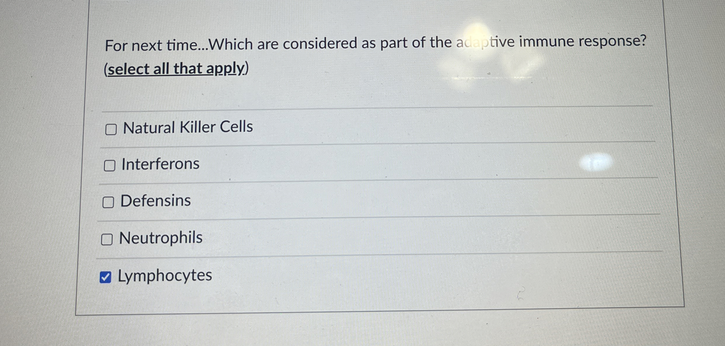Solved Which are considered as part of the ac aptive immune | Chegg.com