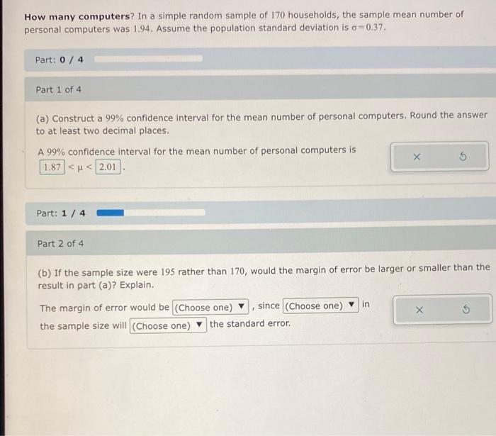 Solved How many computers? In a simple random sample of 170 | Chegg.com