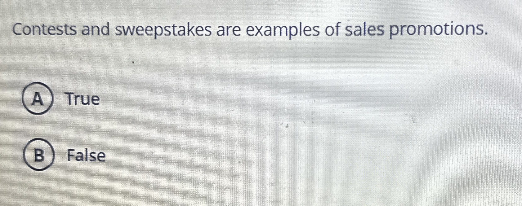 Contests and sweepstakes are examples of sales | Chegg.com