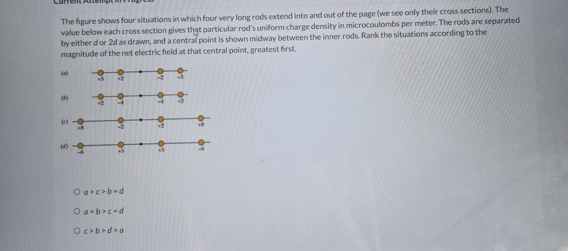Solved The figure shows four situations in which four very | Chegg.com