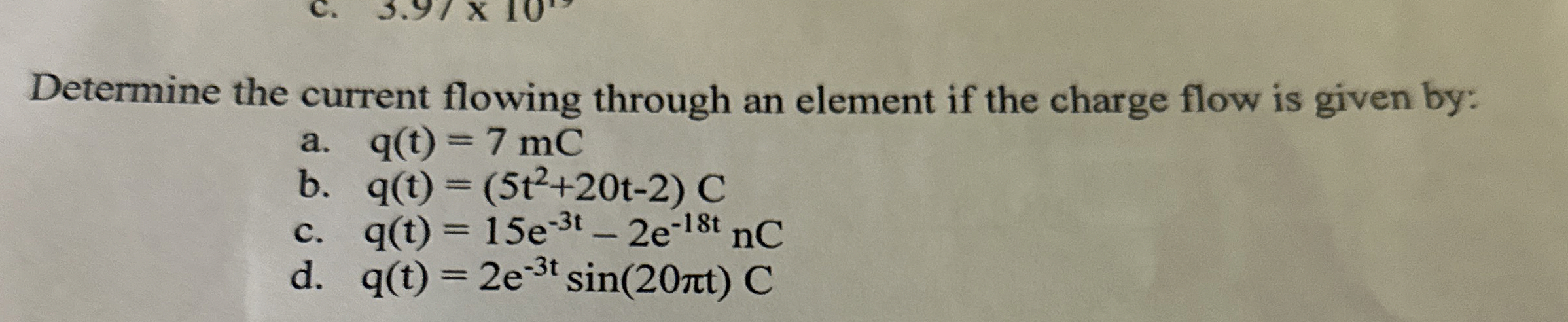 Solved Determine the current flowing through an element if | Chegg.com