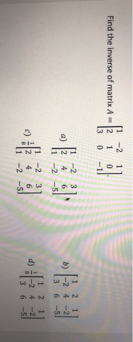 Find The Inverse Of Matrix A 12 1 0 1 ܙ A H 2 4 Chegg Com