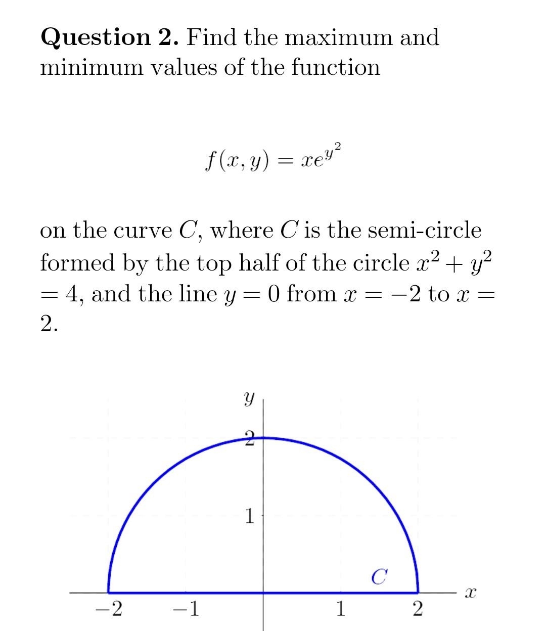 Solved Question 2. Find the maximum and minimum values of | Chegg.com