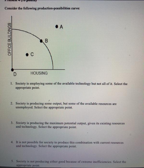 Solved Consider The Following Production-possibilities | Chegg.com