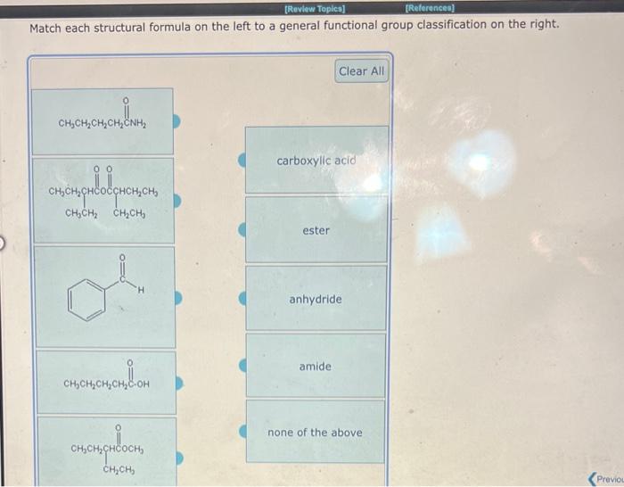Solved Match each structural formula on the left to a | Chegg.com