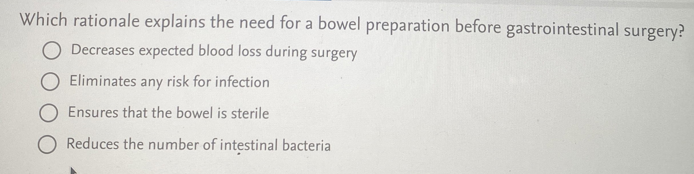 Solved Which rationale explains the need for a bowel | Chegg.com