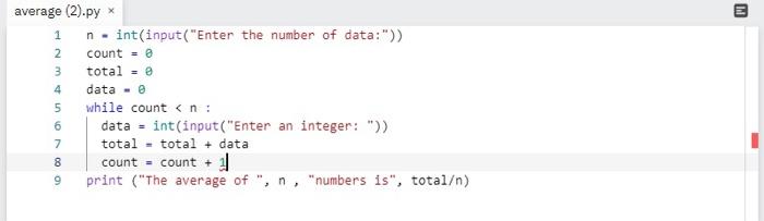 Solved im writing a code to calculate an average of a series | Chegg.com