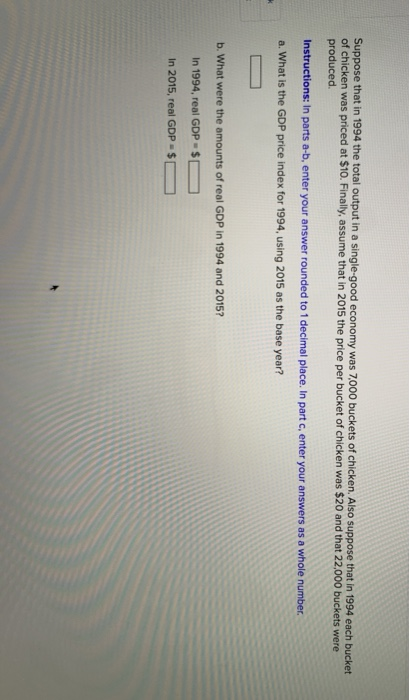 Solved Suppose That In 1994 The Total Output In A | Chegg.com