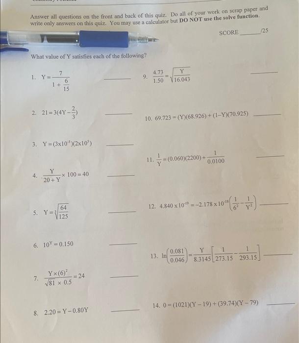 Solved Answer all questions on the front and back of this | Chegg.com