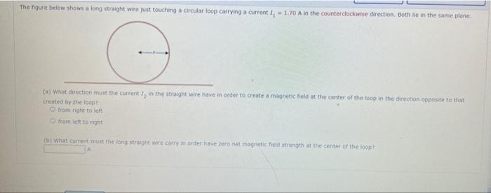 Solved The figure below shows a long straight wire just | Chegg.com