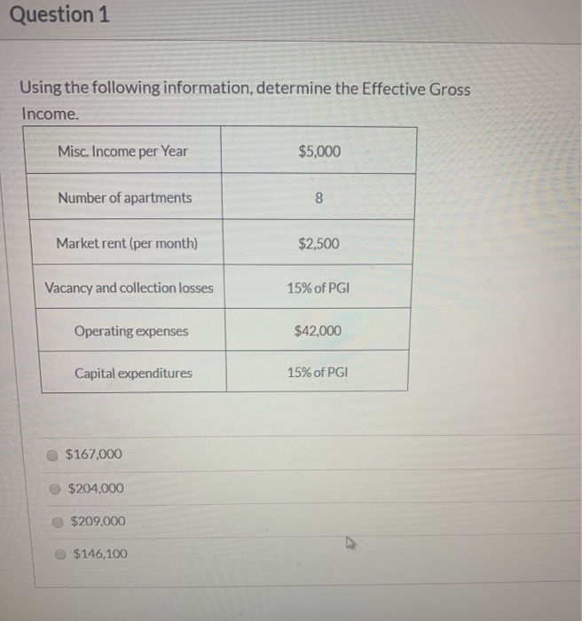 Solved Question 1 Using The Following Information, Determine | Chegg.com