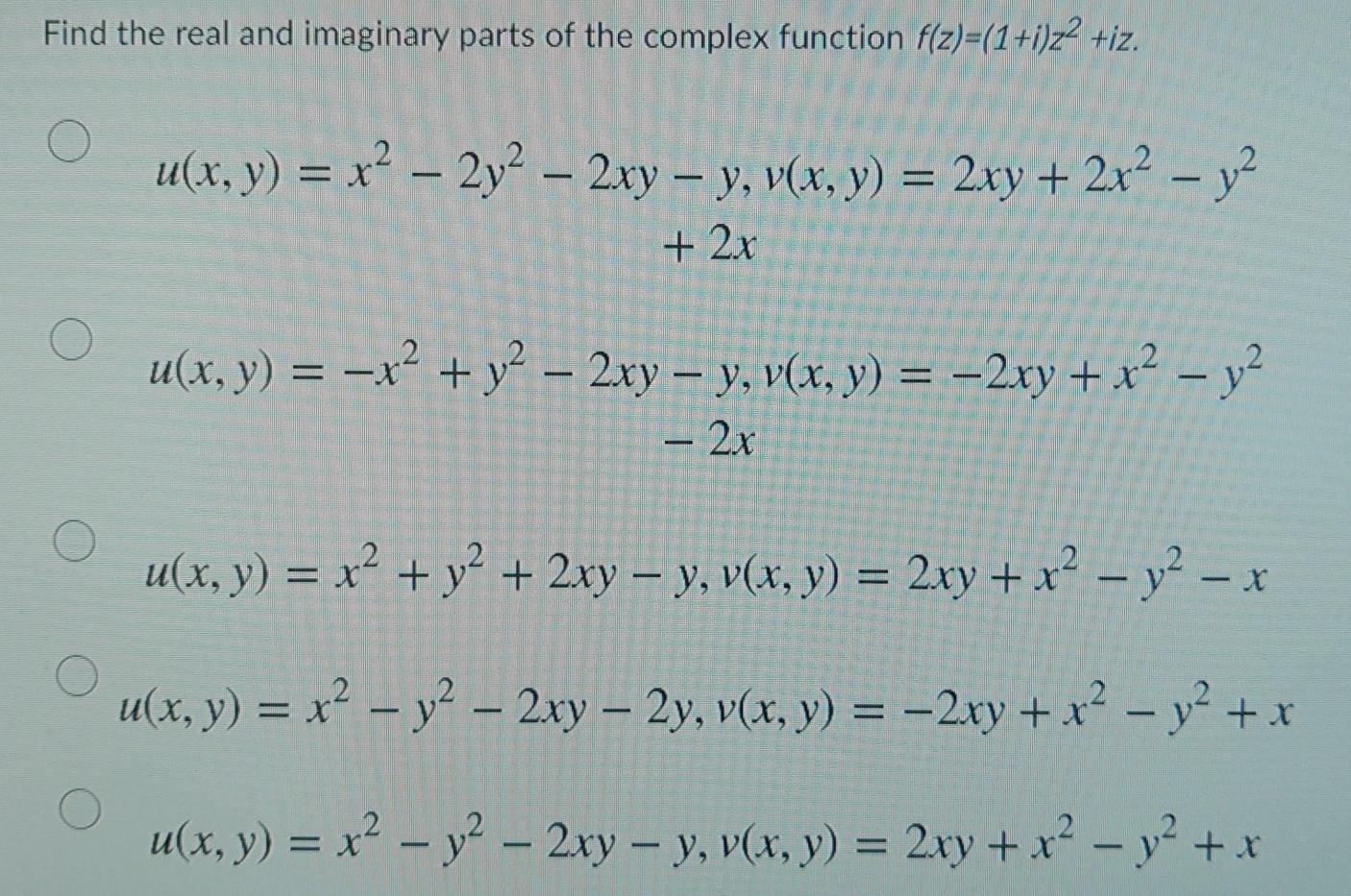 Solved Find The Real And Imaginary Parts Of The Complex Chegg Com