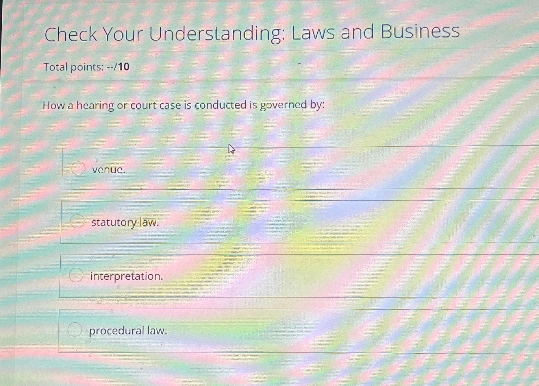 Solved Check Your Understanding: Laws and BusinessTotal Chegg com