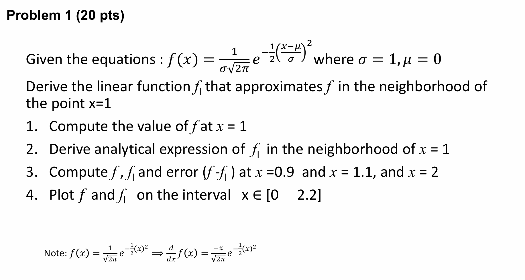Solved Problem 1 (20 pts)Given the equations : | Chegg.com
