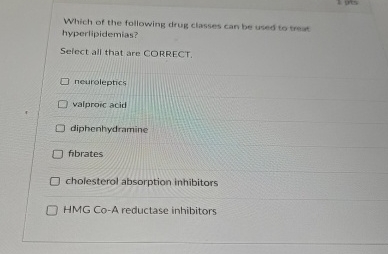 Solved Which of the following drug classes can be used to | Chegg.com