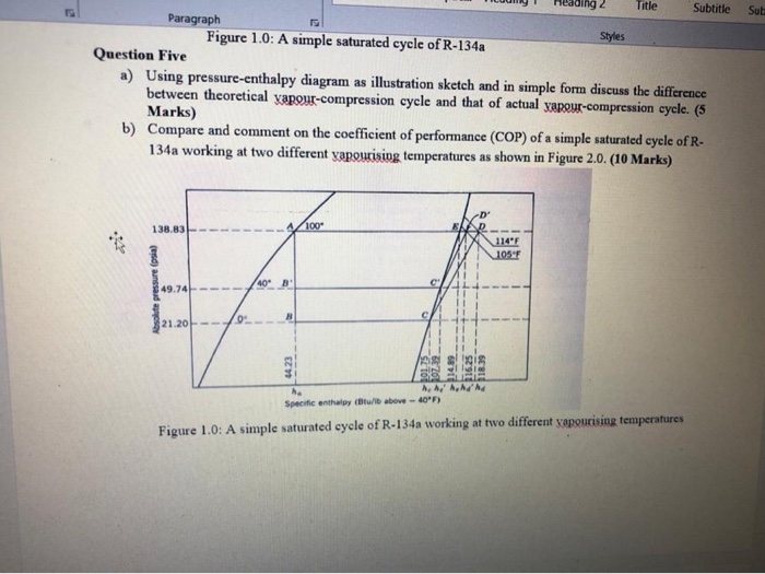 Solved uestion One a) Define the term, refrigeration, and