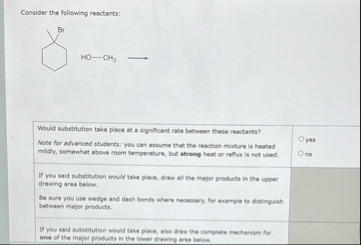 Solved Consider the following reactants:Would substitution | Chegg.com
