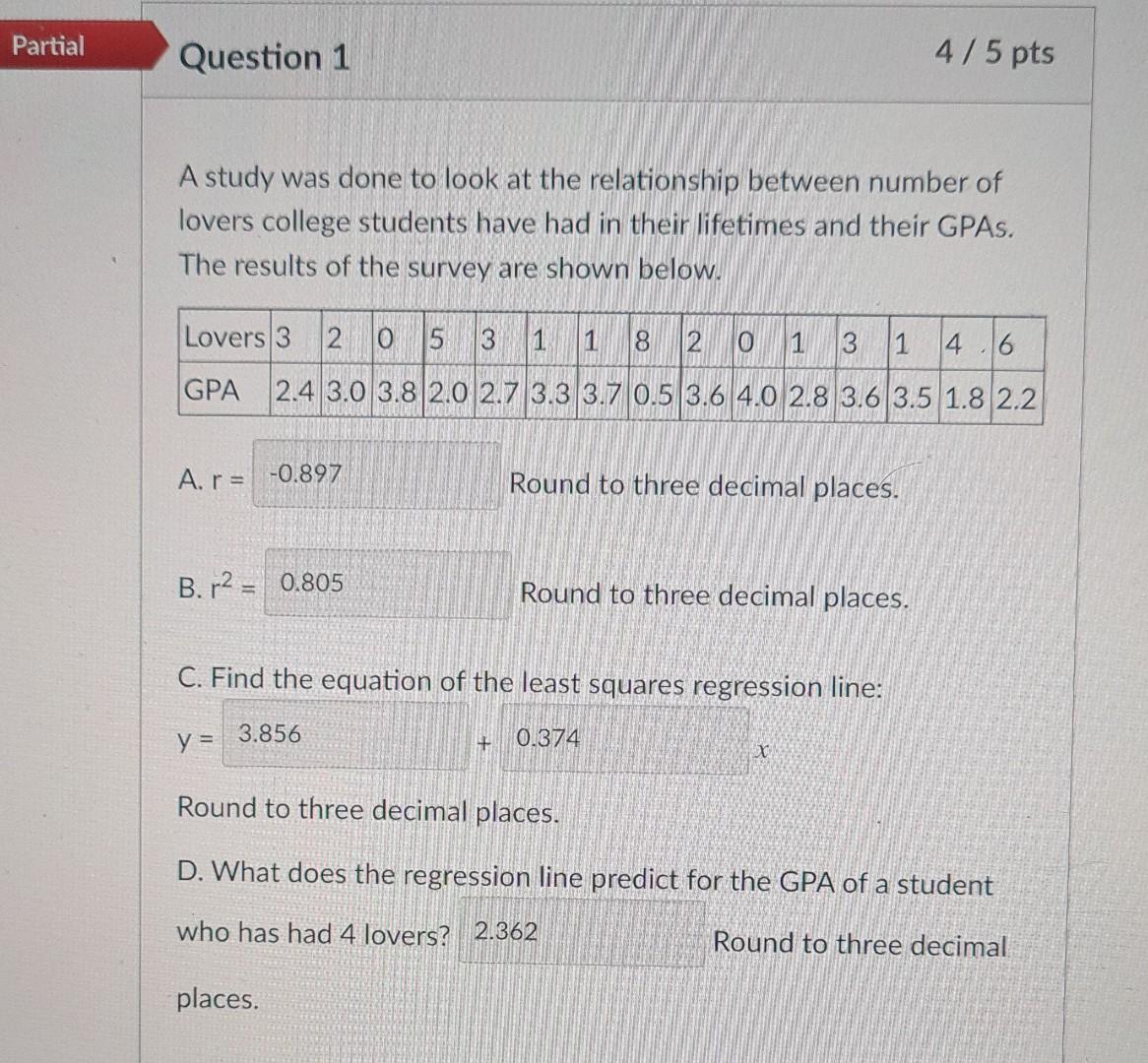 Solved A study was done to look at the relationship between | Chegg.com