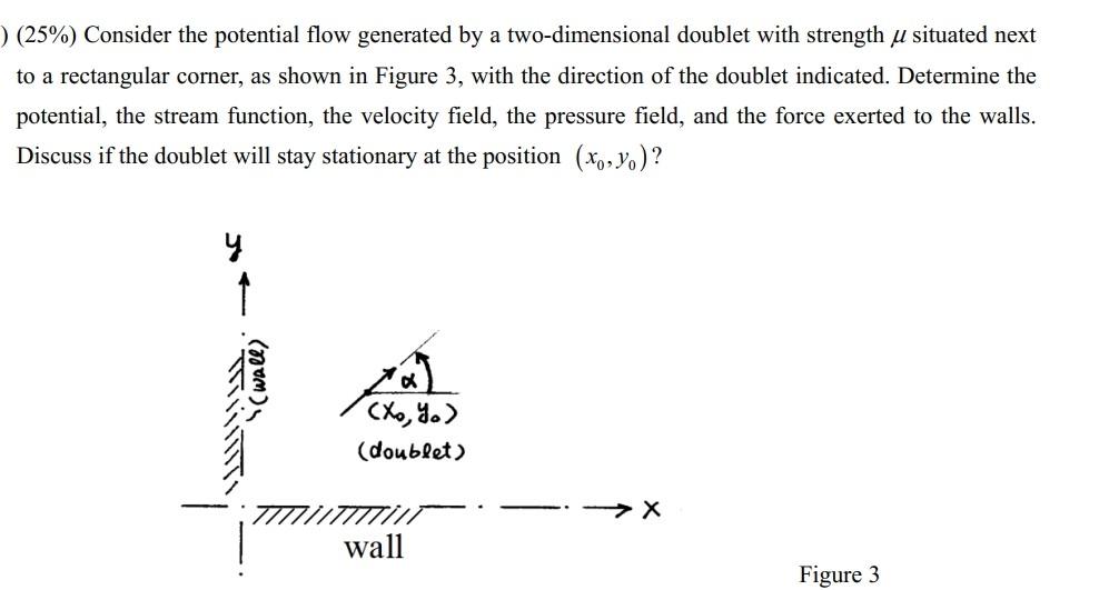 Solved ) (25%) Consider the potential flow generated by a | Chegg.com