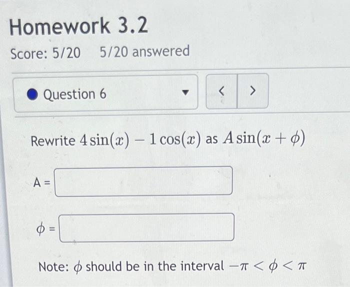 Solved Homework 3.2 Score: 5/205/20 answered Rewrite | Chegg.com