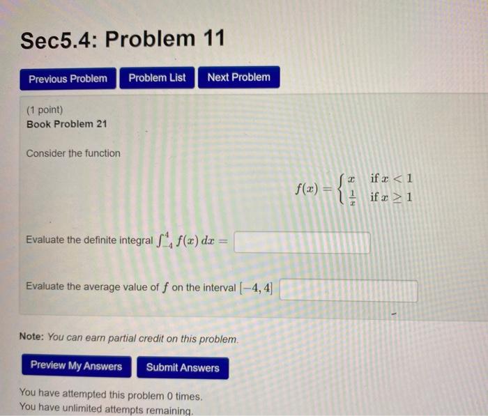 Solved Sec5.4: Problem 11 Previous Problem Problem List Next | Chegg.com