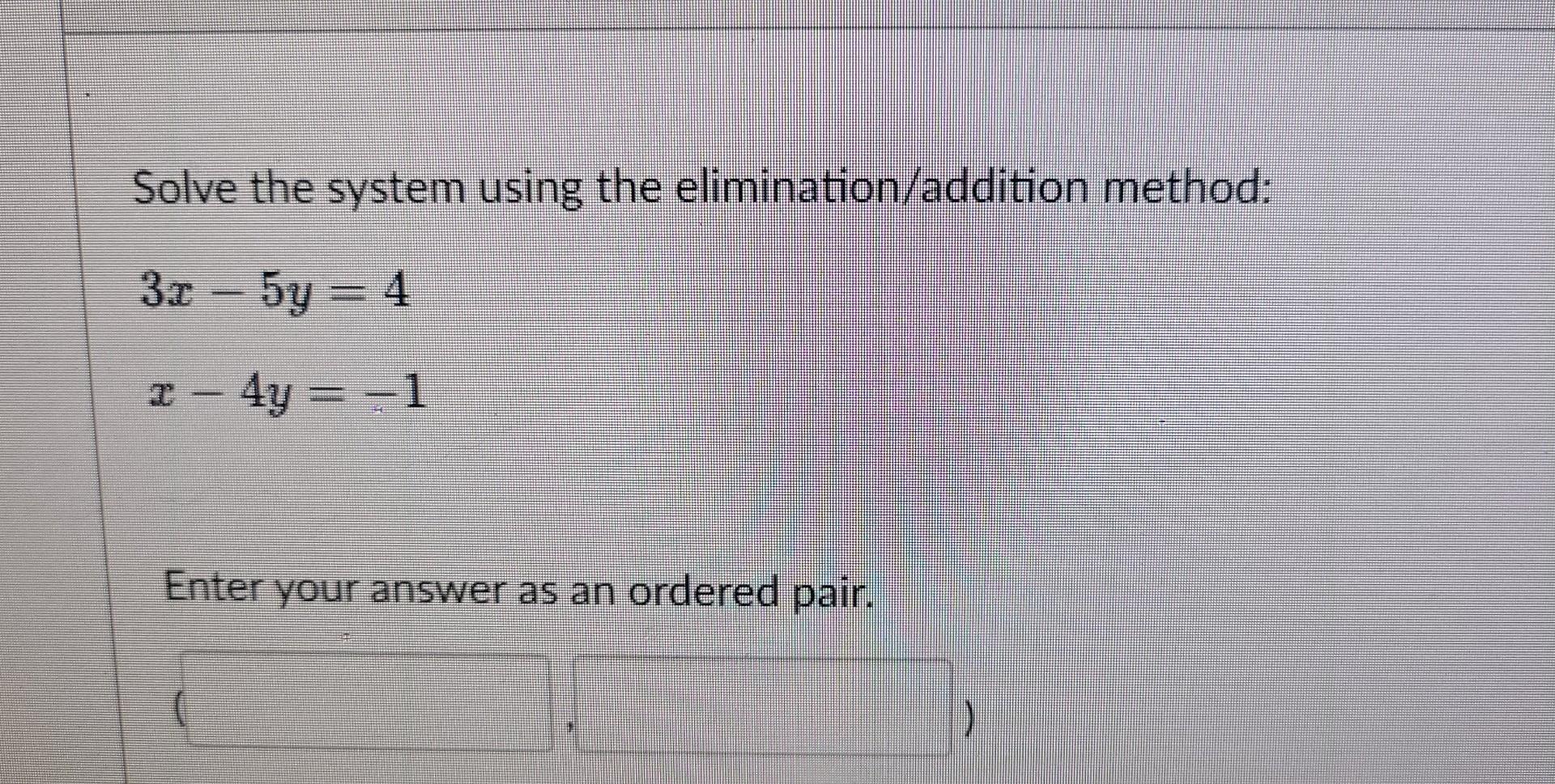 Solved Solve The System Using The Elimination/addition | Chegg.com