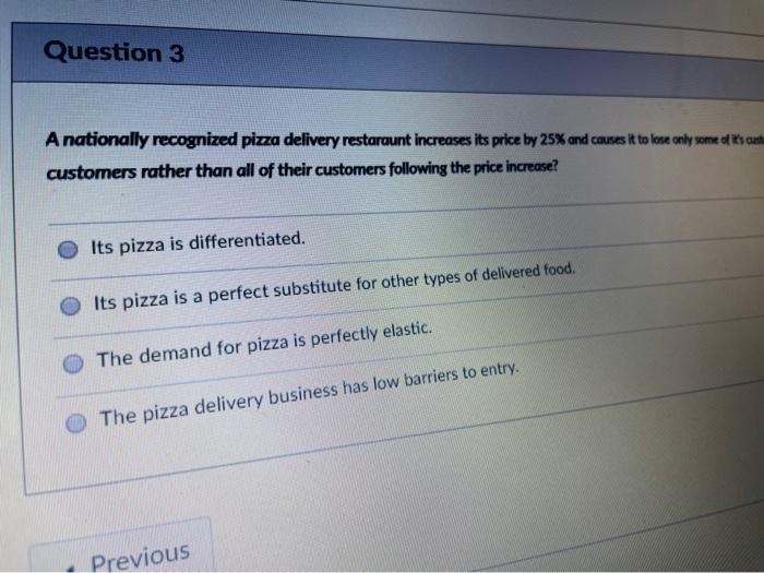 Solved Question 3 A nationally recognized pizza delivery