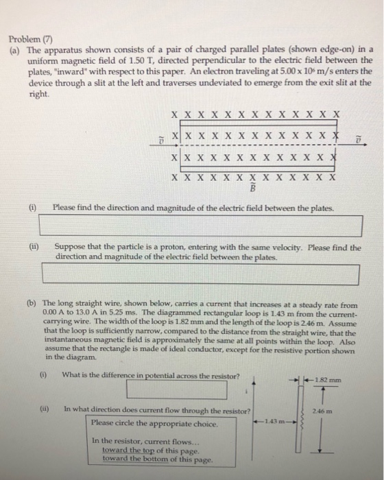 Solved Problem (7) (a) The apparatus shown consists of a | Chegg.com