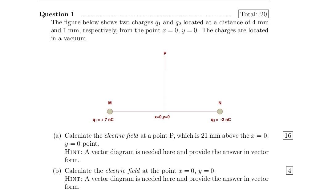 Solved Question 1 Total: 20 The figure below shows two | Chegg.com