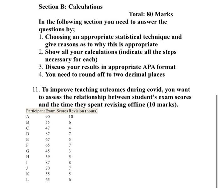 Solved Section B: Calculations Total: 80 Marks In The | Chegg.com