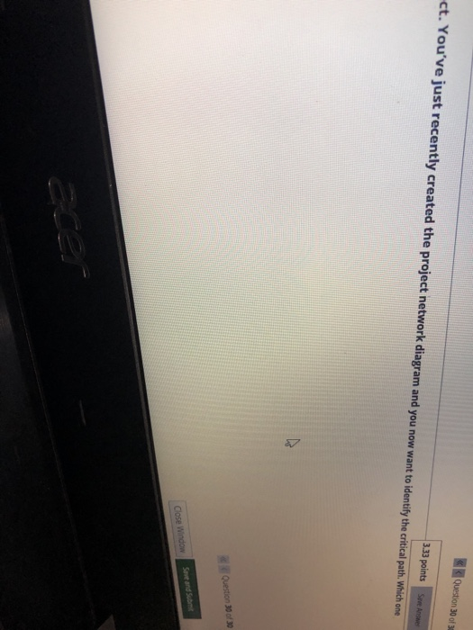 Solved Testion 30 (Ch6) You are the project manager of the | Chegg.com