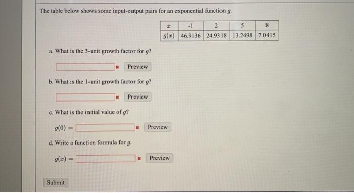 Solved The table below shows some input-output pairs for an | Chegg.com