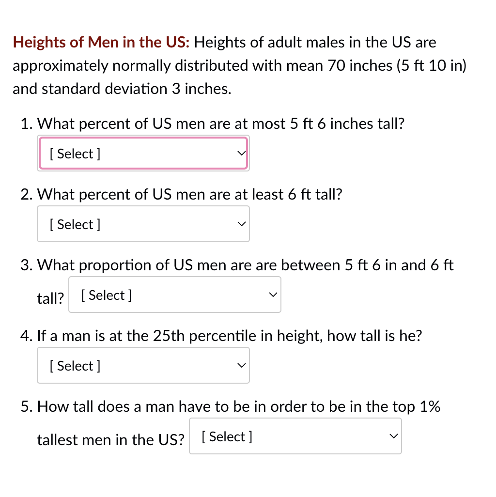 Solved Heights Of Men In The US Heights Of Adult Males In Chegg
