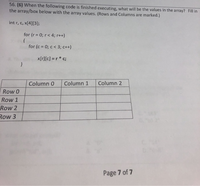 Solved 56. (6) When the following code is finished | Chegg.com