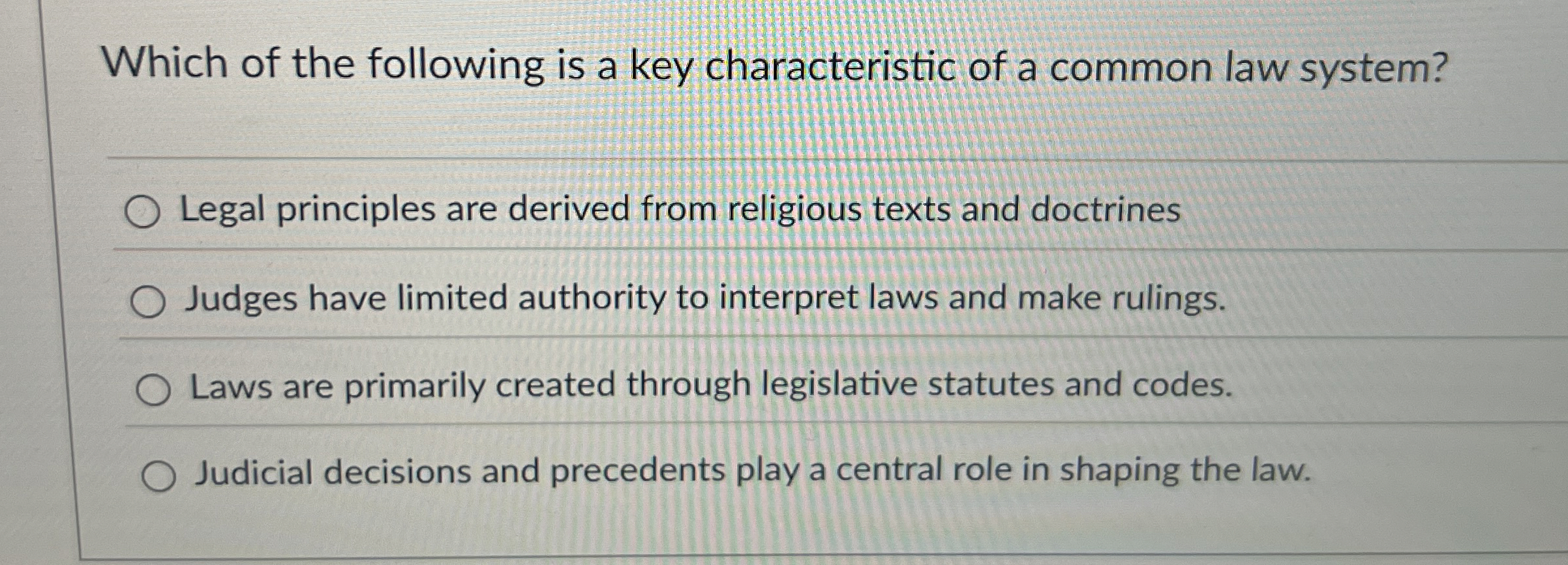 Solved Which of the following is a key characteristic of a | Chegg.com