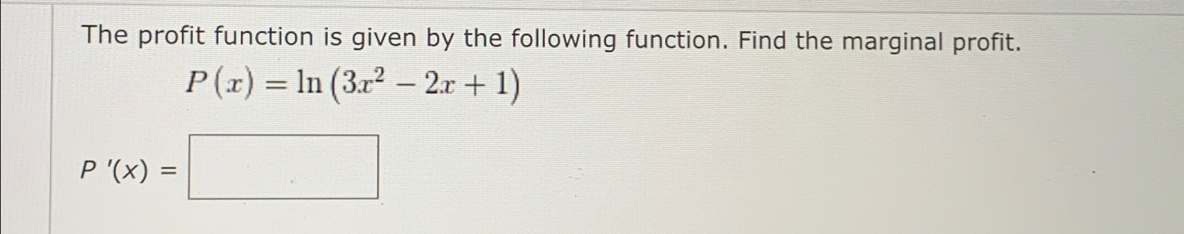 Solved The profit function is given by the following | Chegg.com