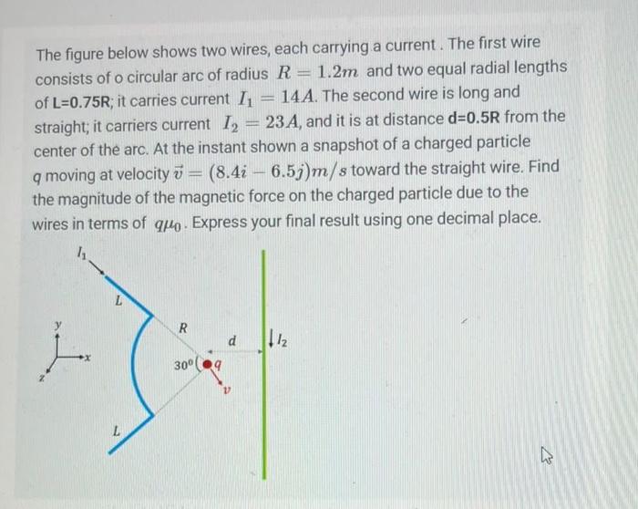 Solved The figure below shows two wires, each carrying a | Chegg.com