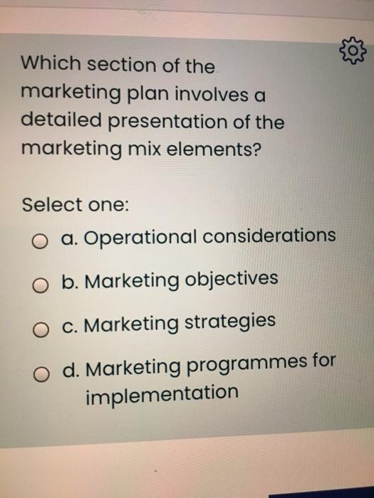 the marketing s section of a business plan should contain all these except