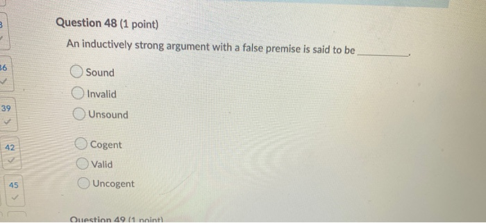 Solved 3 Question 48 (1 point) An inductively strong | Chegg.com