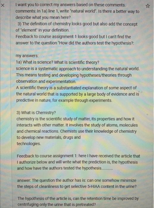 Solved I want you to correct my answers based on these | Chegg.com