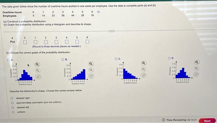 [Solved]: (a) Construct A Probability Distribution. (b) Gra