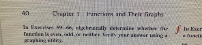 Solved 40 Chapter 1 Functions and Their Graphs In Exercises | Chegg.com