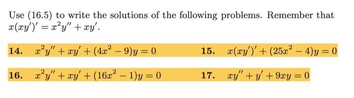 Solved 16 5 X Xy′ ′ K2x2−p2 Y 0 Has Solutions Jp Kx And