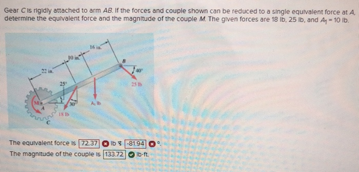 solved-gear-c-is-rigidly-attached-to-arm-ab-if-the-forces-chegg