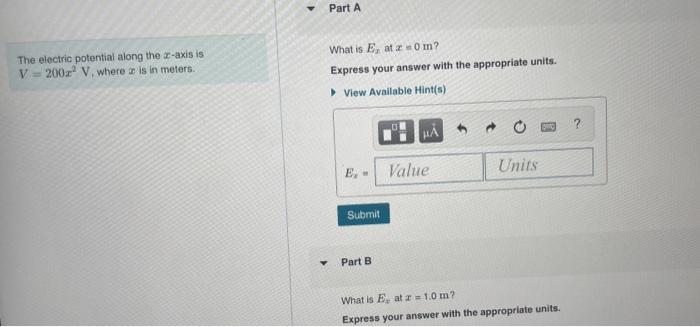 Solved What is the potential difference between x1=1.4 m and | Chegg.com