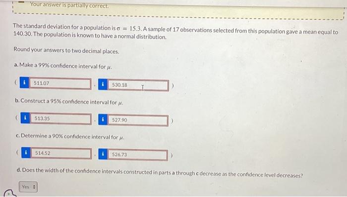 Solved The standard deviation for a population is σ=15.3. A | Chegg.com