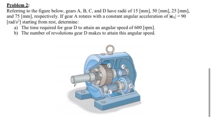 Solved Problem 2: Referring to the figure below, gears A, B, | Chegg.com