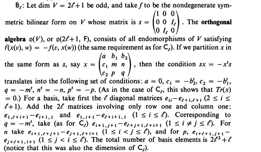 Solved (1) For Lie algebras of type Bm: (b) There is a | Chegg.com