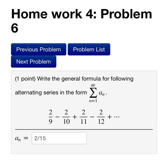 Solved Home work 4: Problem 4 Previous Problem Problem List | Chegg.com